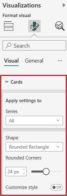 Cards section