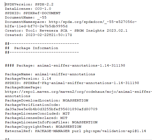 SPDX report